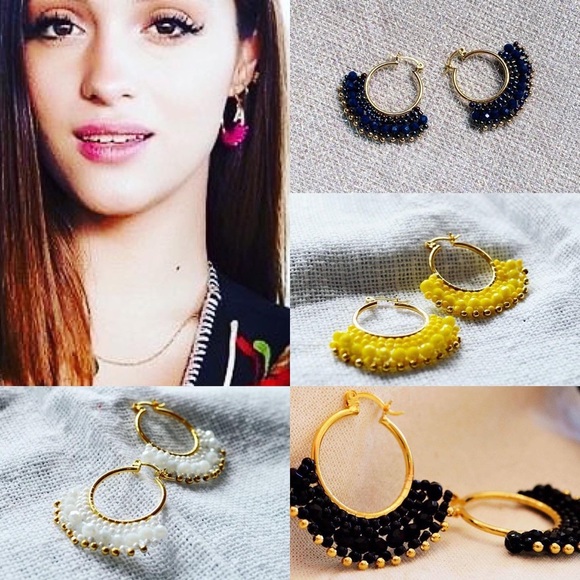 Boho Mexican Chaquira Beaded Hoop Earrings - Picture 3 of 6